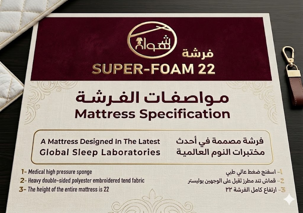 فرشة 90*190 ارتفاع 22 SUPER FOAM