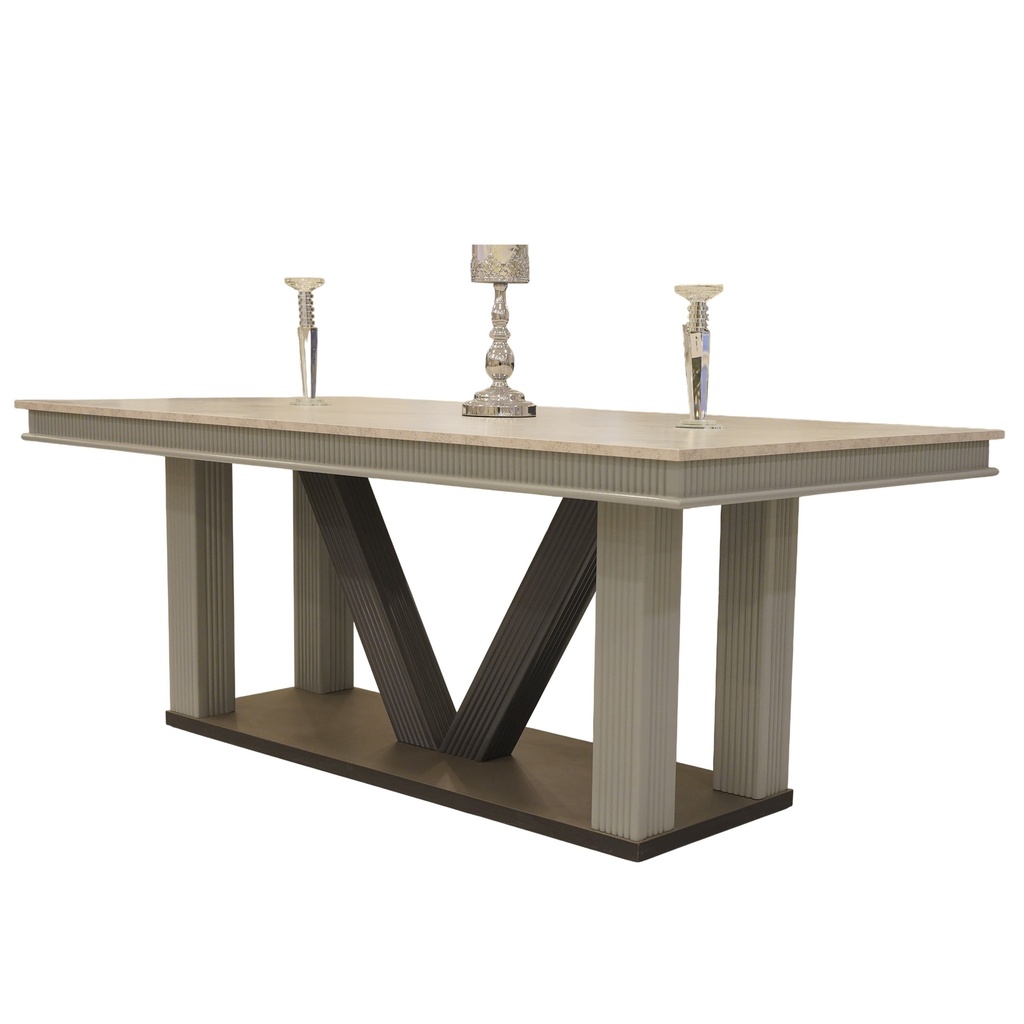 سفرة مودرن WINTER (طاولة 8 كراسي + دلسوار)