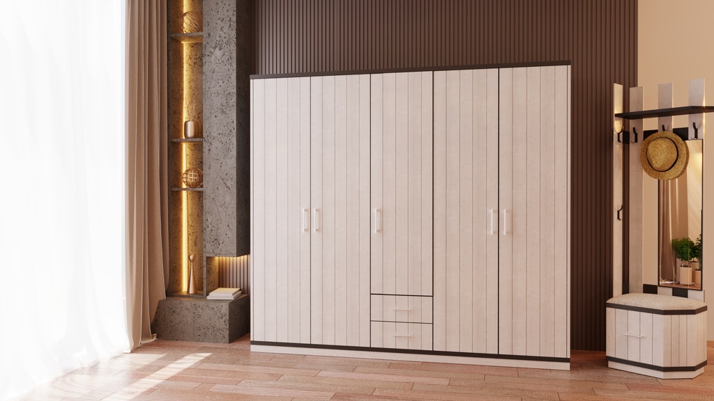 خزانة5 درف نوم شباب مودرن CLASS