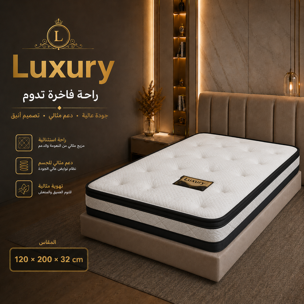 فرشة مفرد ونصف120*200 LUXURY