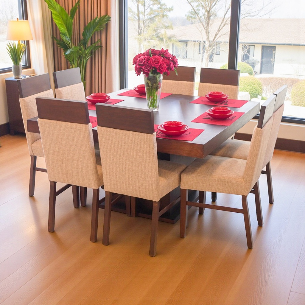 سفرة GALAXY PLUS مربع (دلسوار + طاولة 8 كراسي)