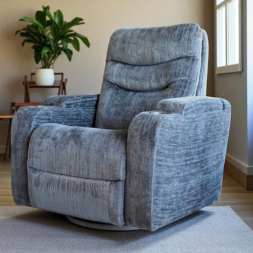 كرسي ريكلاينر Glow – راحة رمادية أنيقة | مفروشات شهوان