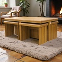 طاولة وسط + 4 جانبيات متداخلة SMOOTH  